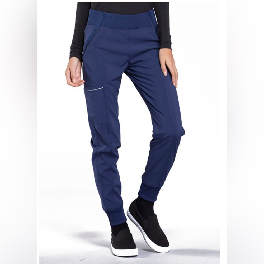 NWT Cherokee Mid Rise Jogger Scrub Pants Navy Blue